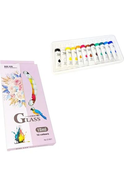 Toybox Glass Paint Set Assorted Colors 9ML, 12 Colour