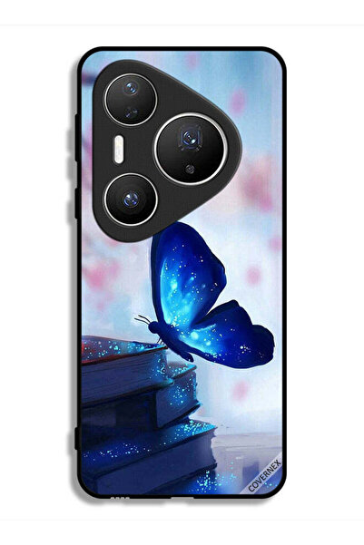 Covernex غطاء حماية لهاتف هواوي بيورا 80 برو بتصميم فراشة جالسة على كتاب
