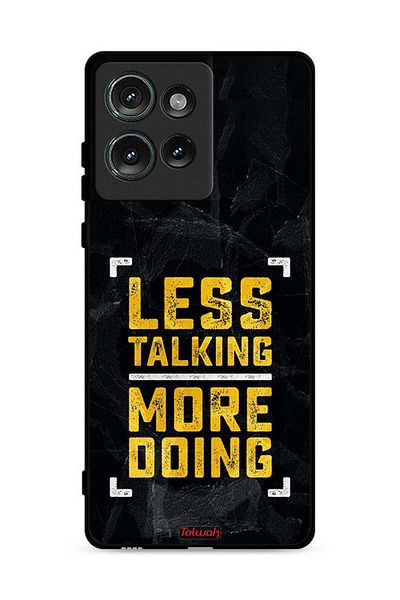 Tolwak Motorola Edge 50 Protective Case Cover Less Talking More Doing