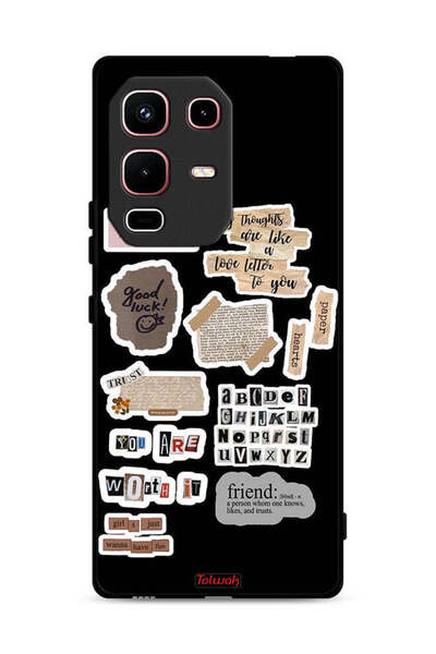 Tolwak غطاء حماية لهاتف Infinix Note 50s، ملصقات عبارات الحظ السعيد
