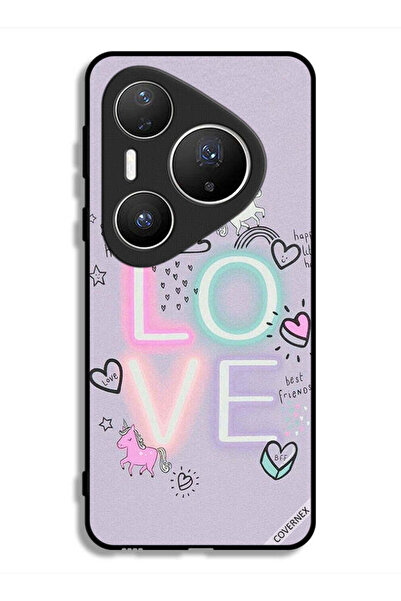 Covernex غطاء حماية هواوي بيورا 80 برو بلس بتصميم قلب جميل ووحيد القرن