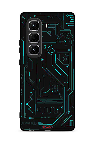 Tolwak غطاء حماية لهاتف Infinix Hot 50 Pro 4G، دوائر فنية رقمية، شاشة متعددة،...