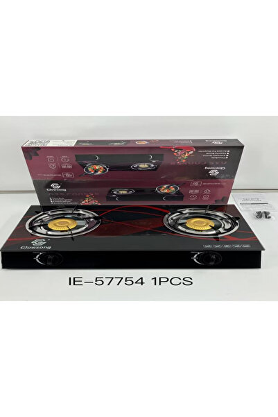 Türkiye موقد غاز ذو شعلتين مع سطح زجاجي