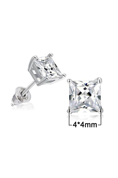 Choice E099 Huitan High Quality Stud Earrings Square Brilliant Cubic Zircon 5...