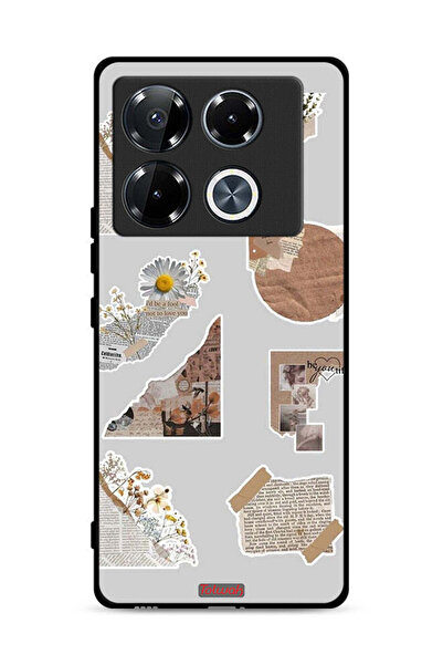 Tolwak غطاء حماية لهاتف Infinix Note 40 Pro 5G مصنوع من قطع من الملصقات الورقية