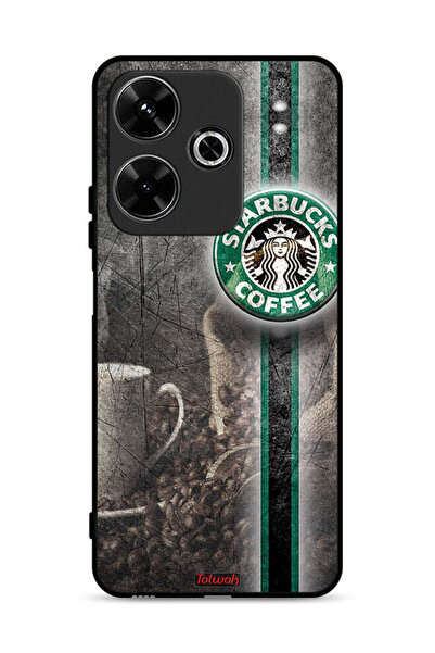 Tolwak غطاء حماية لهاتف شاومي ريدمي 13 4G بطبعة فن القهوة