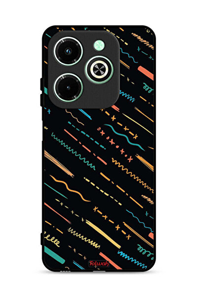 Tolwak غطاء حماية لهاتف Infinix Hot 40i 4G بنمط تجريدي من خطوط X