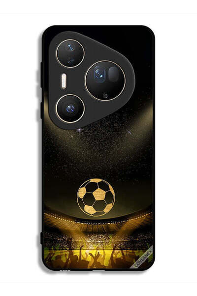 Covernex غطاء حماية فائق من هواوي بيورا 80، أسود، بخلفية فيلم كرة قدم كلاسيكية