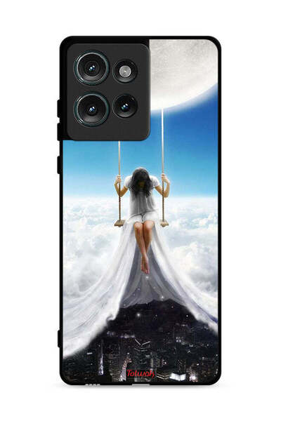 Tolwak غطاء حماية لهاتف موتورولا إيدج 50 برسومات مدينة غيوم القمر