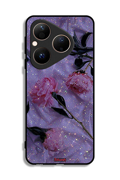 Tolwak غطاء حماية لهاتف هواوي بيورا 80 بنقشة ورود لامعة