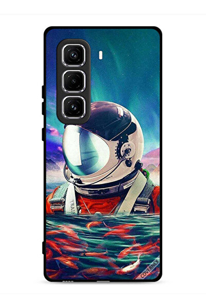 Covernex غطاء حماية لهاتف Infinix Hot 50 Pro 4G بتصميم رائد فضاء في بحر الأسماك