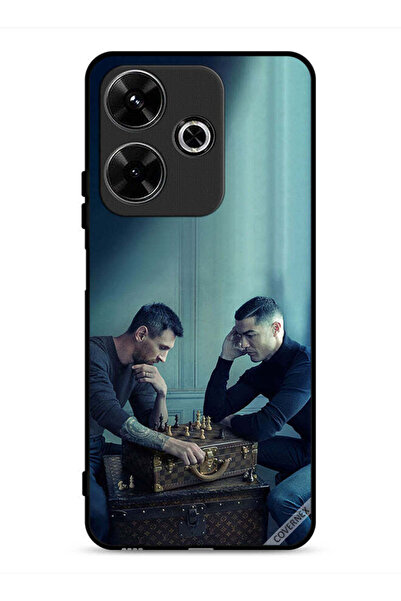 Covernex غطاء حماية لهاتف شاومي ريدمي 13 4G ميسي ضد رونالدو يلعبان الشطرنج