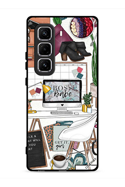 Covernex غطاء حماية لهاتف Infinix Hot 50 Pro 4G بطبعة Boss Babe Art Clip