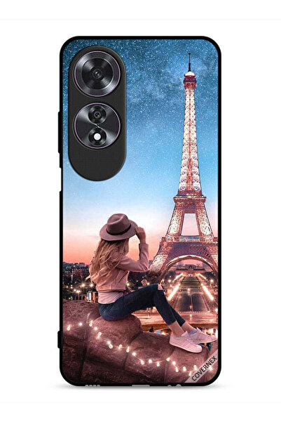 Covernex غطاء حماية Oppo A60 بتصميم فتاة القبعة وبرج إيفل