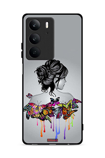 Tolwak غطاء حماية لهاتف Realme C75 4G برسومات فراشات وفتاة تجريدية