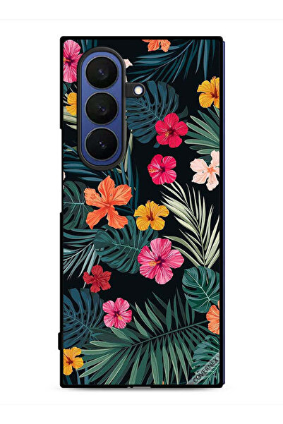 Covernex غطاء حماية لهاتف سامسونج جالاكسي زد فولد 7، زهور متعددة الألوان وريش...