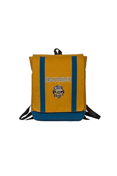 Z zepplin Iron Maiden Zombie Face Yellow Backpack