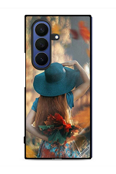 Covernex غطاء حماية لهاتف سامسونج جالاكسي زد فولد 7، قبعة فتاة تخفي أوراق الحب