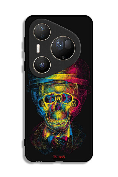 Tolwak غطاء حماية فائق من هواوي بيورا 80 بتصميم جمجمة وقبعة ملونة وفن خيالي