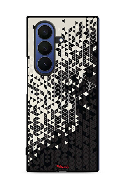 Tolwak غطاء حماية لهاتف Samsung Galaxy Z Fold7 بنمط مثلث فني رقمي