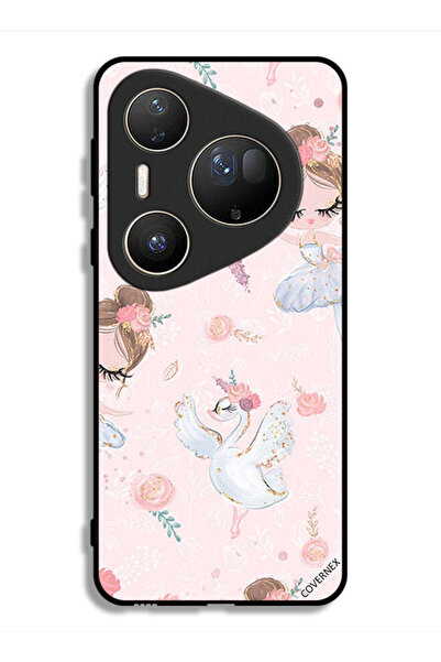 Covernex غطاء حماية فائق من هواوي بيورا 80، بتصميم فتاة وزهور