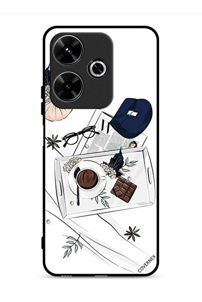 Covernex غطاء حماية لهاتف شاومي ريدمي 13 4G بطبعة قهوة وشوكولاتة