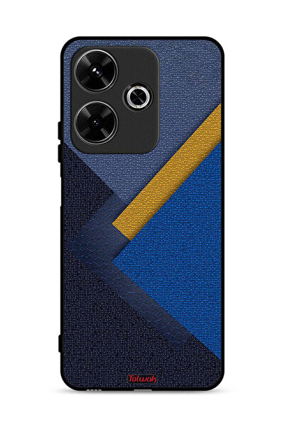 Tolwak غطاء حماية لهاتف شاومي ريدمي 13 4G بنقشة مثلثات جلدية