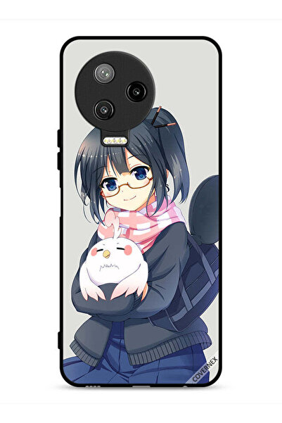 Covernex غطاء حماية لهاتف Infinix Note 12 Pro 4G، رسم فتاة تحمل حيوانًا أليفًا