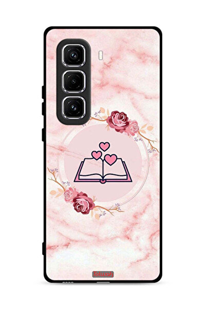 Tolwak غطاء حماية لهاتف Infinix Hot 50 Pro 4G، رسمة قلوب ثلاثة على كتاب