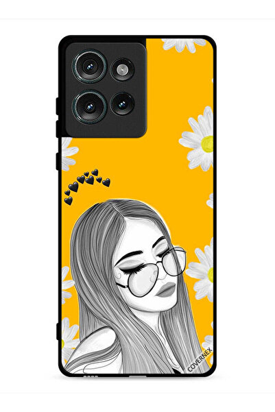 Covernex غطاء حماية لهاتف موتورولا إيدج 50 بنقشة فتاة ونظارات