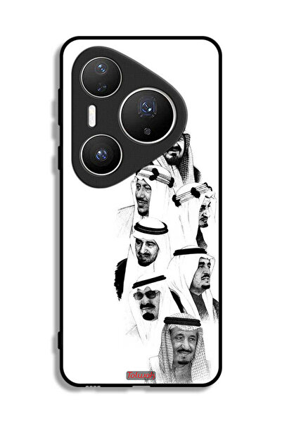 Tolwak غطاء حماية لهاتف هواوي بيورا 80 برو بلس - فن ملوك السعودية - أبيض وأسود