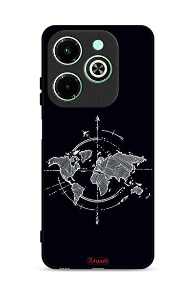 Tolwak غطاء حماية لهاتف Infinix Hot 40i 4G برسومات البوصلة