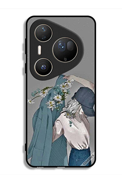 Covernex غطاء حماية فائق من هواوي بيورا 80 بتصميم فتاة ترتدي معطفًا