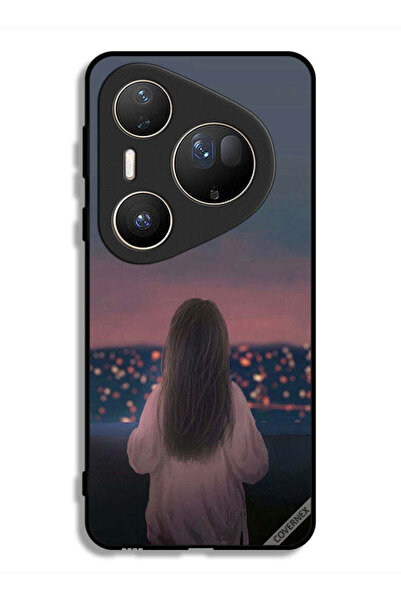 Covernex غطاء حماية فائق لهاتف هواوي بيورا 80 بتصميم فتاة واقفة