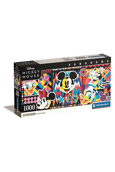 Mickey Mouse Disney Mickey Pop Art Compact Panoramic Puzzle 1000 Pieces Clementoni