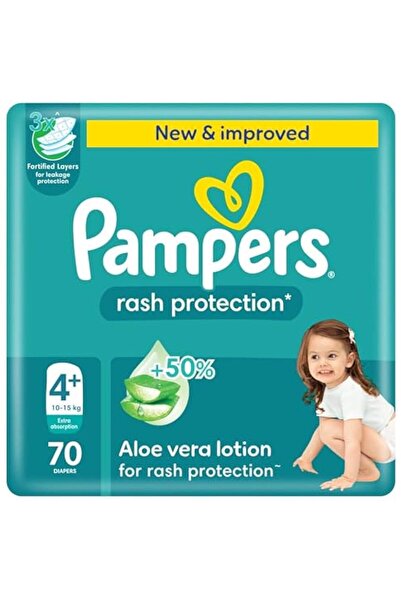 Pampers Rash Protection, Size 4+, 10-15 kg, Giant Pack, 70 Diapers