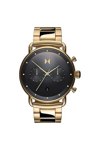 MVMT Blacktop Mens Black Dial Ionic Plated Gold Steel Watch - 28000105-D