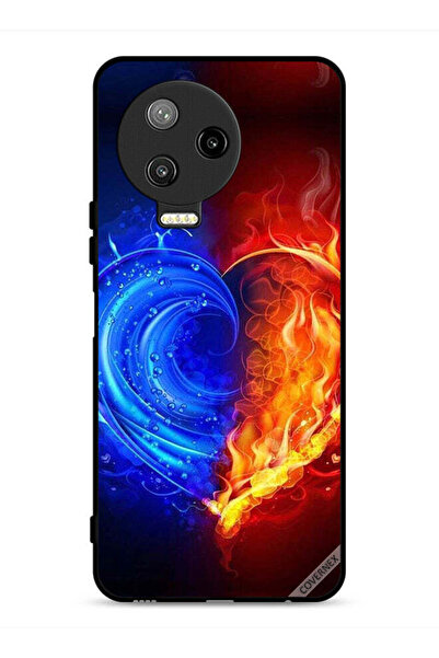 Covernex غطاء حماية لهاتف Infinix Note 12 Pro 4G بخلفية قلب النار والماء