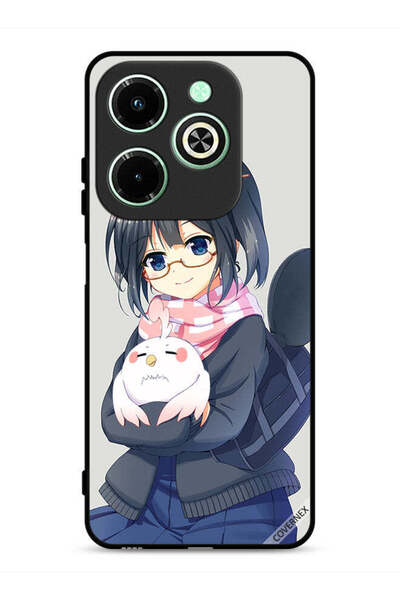 Covernex غطاء حماية لهاتف Infinix Hot 40i 4G برسومات فتاة تحمل حيوانًا أليفًا