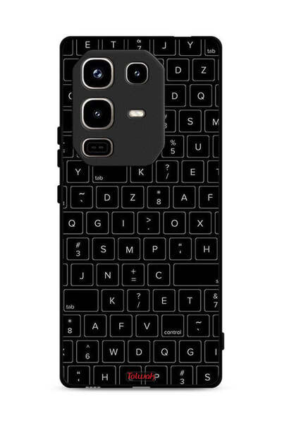 Tolwak غطاء حماية لهاتف Infinix Note 50 Pro 4G بنمط مفاتيح لوحة مفاتيح عشوائية