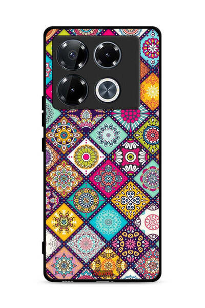 Tolwak غطاء حماية لهاتف Infinix Note 40 Pro 5G بنقشة مربعات ماندالا
