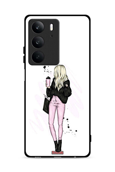 Tolwak غطاء حماية لهاتف Realme C75 4G، صورة فتاة تحمل كوب قهوة