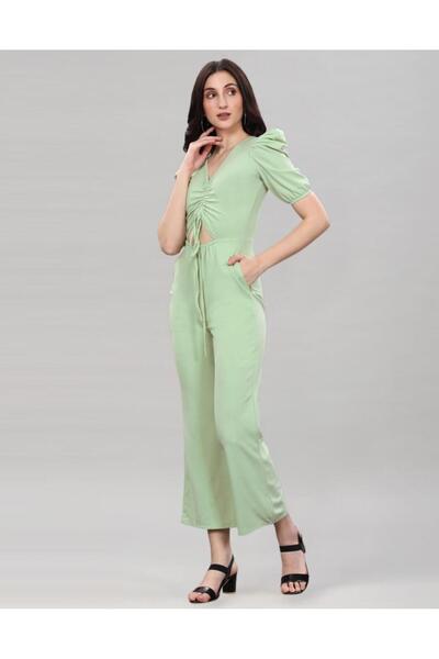 iza Pista Green Knitted Jumpsuits
