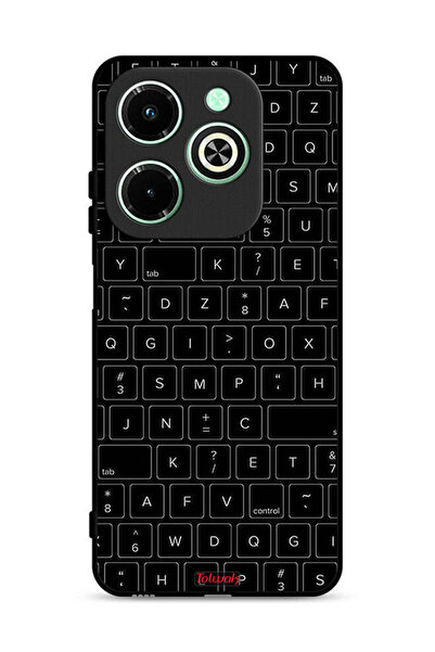 Tolwak غطاء حماية لهاتف Infinix Hot 40i 4G بنمط مفاتيح لوحة مفاتيح عشوائية