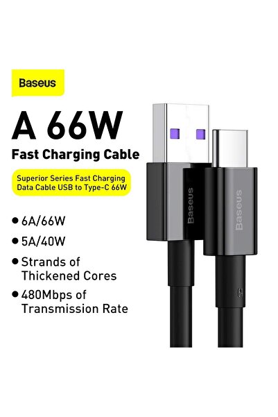 Baseus 1m USB Type-C to Type-C Charging Cable – Black