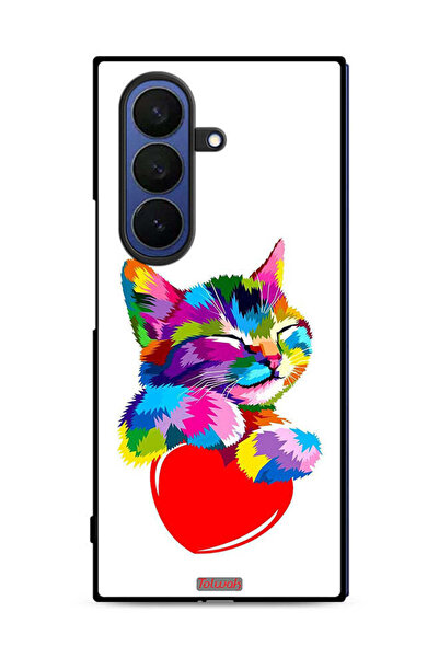 Tolwak غطاء حماية لهاتف سامسونج جالاكسي زد فولد 7 بتصميم قطة ملونة