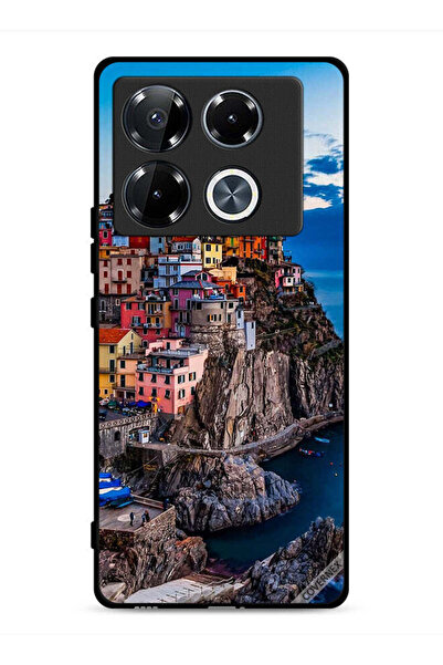 Covernex غطاء حماية لهاتف Infinix Note 40 Pro 5G، منازل ملونة على البحر