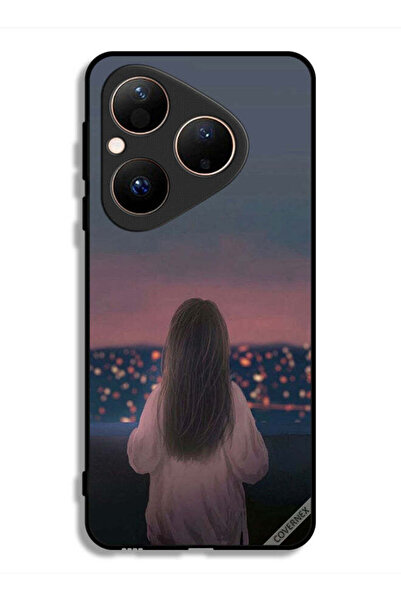 Covernex غطاء حماية لهاتف هواوي بيورا 80 بتصميم فتاة واقفة