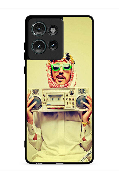 Covernex غطاء حماية لهاتف موتورولا إيدج 50 يحمل جهاز موسيقى عتيق