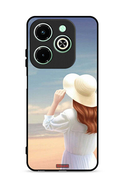 Tolwak غطاء حماية لهاتف Infinix Hot 40i 4G بطبعة قبعة فتاة واقفة